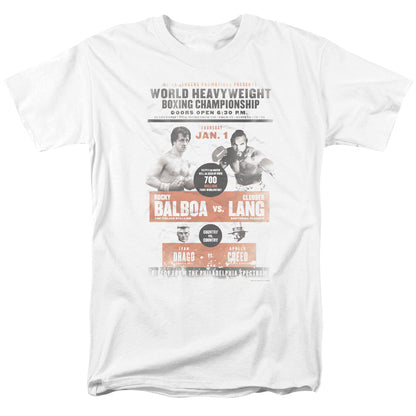 Rocky Iii Vs Clubber Poster Mens T Shirt White Officially Licensed