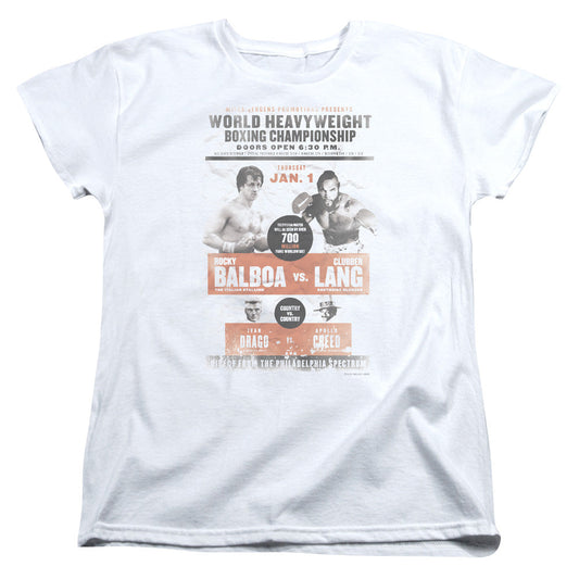 Rocky III VS Clubber Poster Womens T Shirt White Officially Licensed