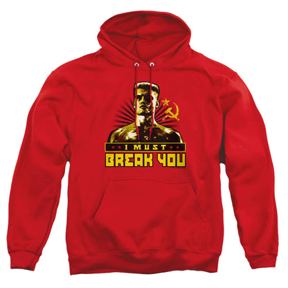 Rocky Iv I Must Break You Mens Hoodie Red Officially Licensed