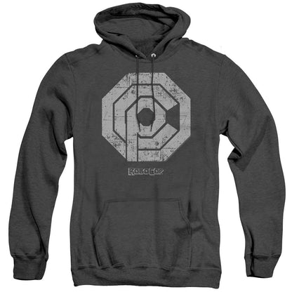 Robocop Distressed Ocp Logo Heather Mens Hoodie Black Officially Licensed