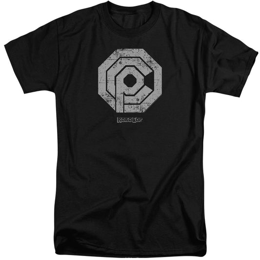 Robocop Distressed Ocp Logo Mens Tall T Shirt Black Officially Licensed
