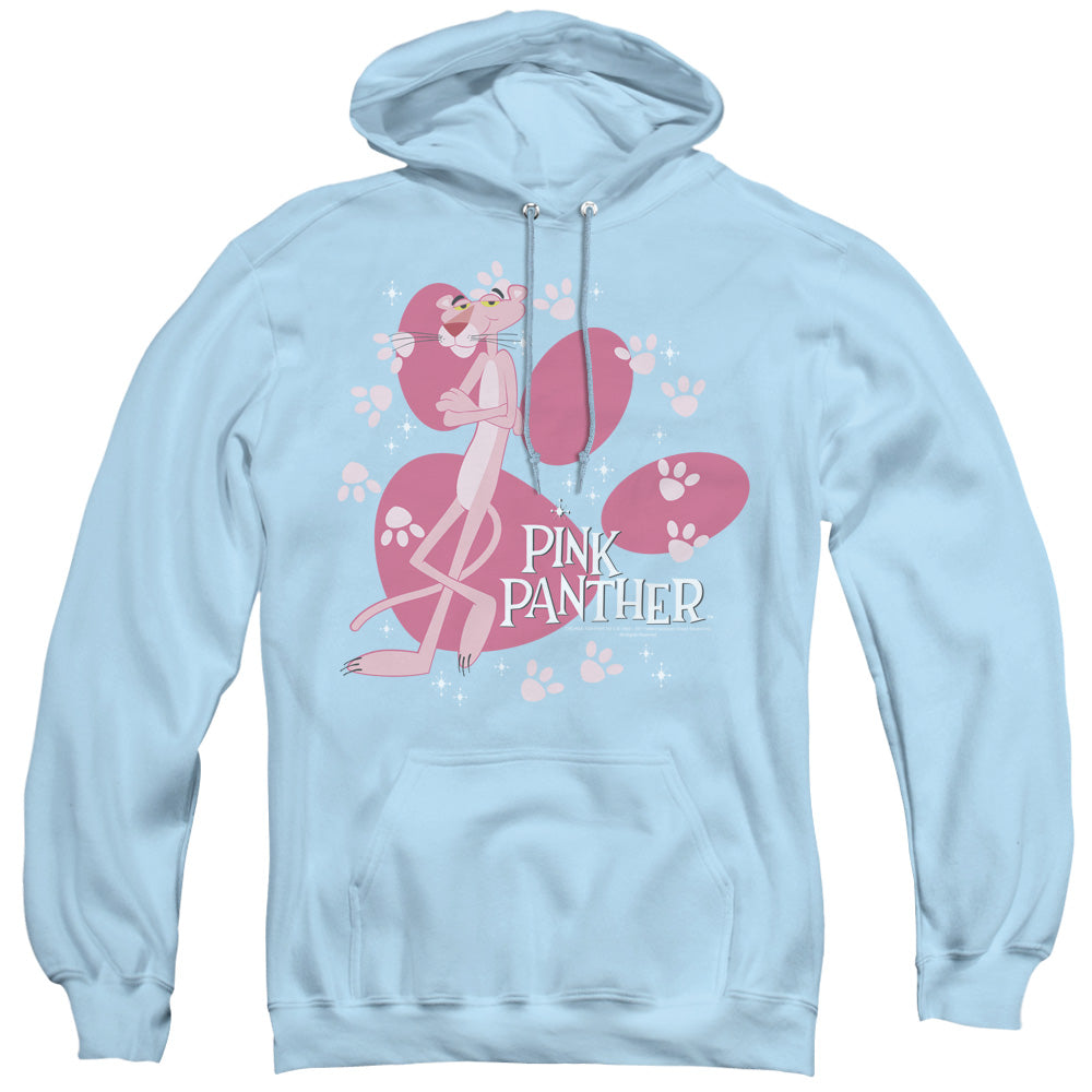Pink Panther Walk All Over Mens Hoodie Light Blue Officially Licensed