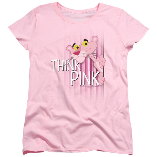 Pink Panther Think Pink Womens T Shirt Pink Officially Licensed