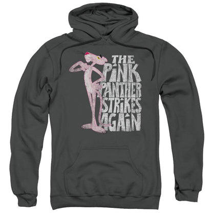 Pink Panther Strikes Again Mens Hoodie Charcoal Officially Licensed