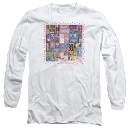 Pink Panther Vintage Titles Mens Long Sleeve Shirt White Officially Licensed