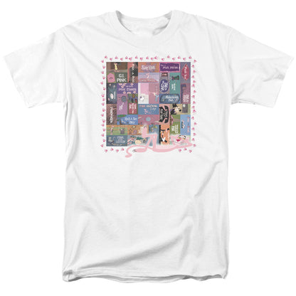 Pink Panther Vintage Titles Mens T Shirt White Officially Licensed