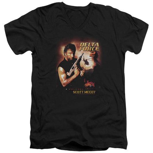 Delta Force Delta Force 2 Mens Slim Fit V-Neck T Shirt Black Officially Licensed