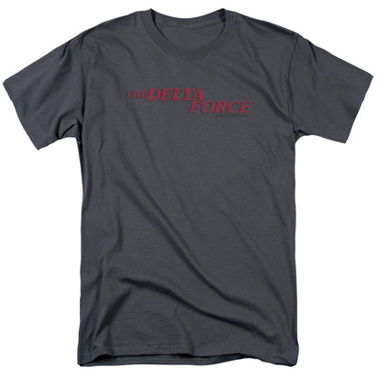 Delta Force Distressed Logo Mens T Shirt Charcoal Officially Licensed