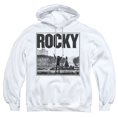 Rocky Top Of The Stairs Mens Hoodie White Officially Licensed