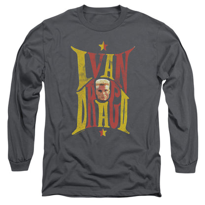 Rocky Iv Ivan Mens Long Sleeve Shirt Charcoal Officially Licensed Officially Licensed