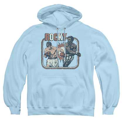Rocky Big Fight Mens Hoodie Light Blue Officially Licensed