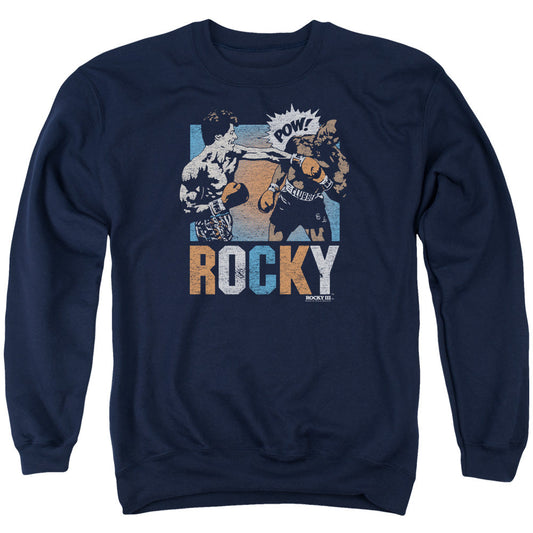 Rocky Rocky Pow Mens Crewneck Sweatshirt Navy Blue Officially Licensed