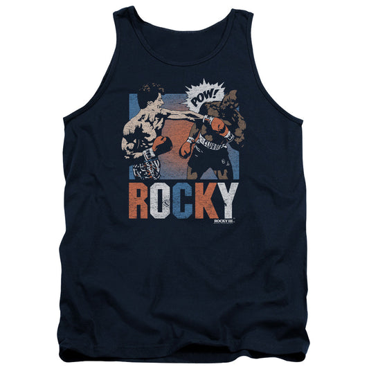 Rocky Rocky Pow Mens Tank Top Shirt Navy Blue Officially Licensed
