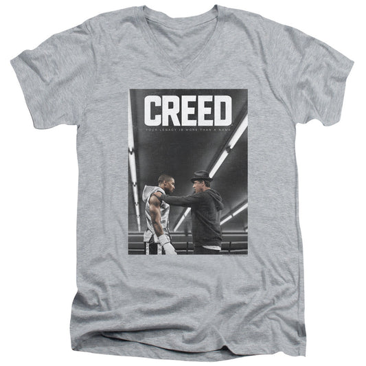 Creed Poster Mens Slim Fit V-Neck T Shirt Athletic Heather Officially Licensed