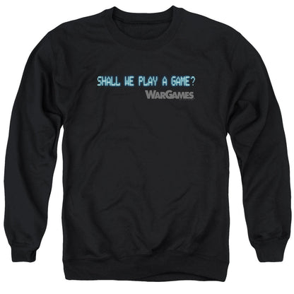 Wargames Shall We Mens Crewneck Sweatshirt Black Officially Licensed