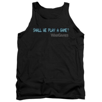 Wargames Shall We Mens Tank Top Shirt Black Officially Licensed