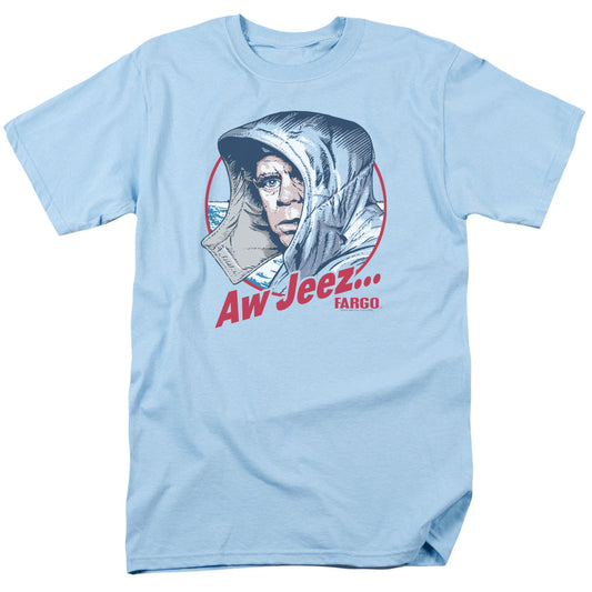 Fargo Aw Jeez Mens T Shirt Light Blue Officially Licensed