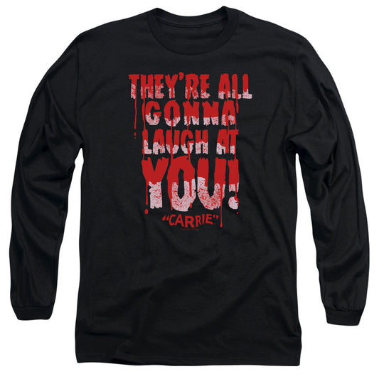 Carrie Laugh At You Mens Long Sleeve Shirt Black Officially Licensed Officially Licensed