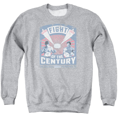 Rocky Balboa Creed Fight Poster Mens Crewneck Sweatshirt Athletic Heather Officially Licensed