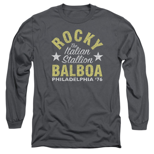 Rocky Rocky Philly Mens Long Sleeve Shirt Charcoal Officially Licensed Officially Licensed