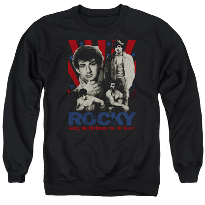 Rocky Going The Distance Mens Crewneck Sweatshirt Black Officially Licensed