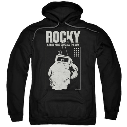 Rocky The Hero Mens Hoodie Black Officially Licensed