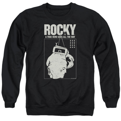 Rocky The Hero Mens Crewneck Sweatshirt Black Officially Licensed