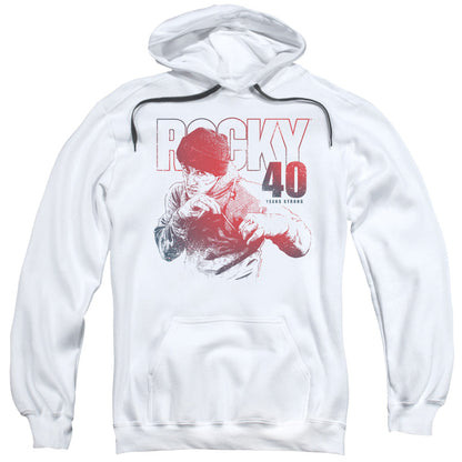 Rocky 40 Years Strong Mens Hoodie White Officially Licensed