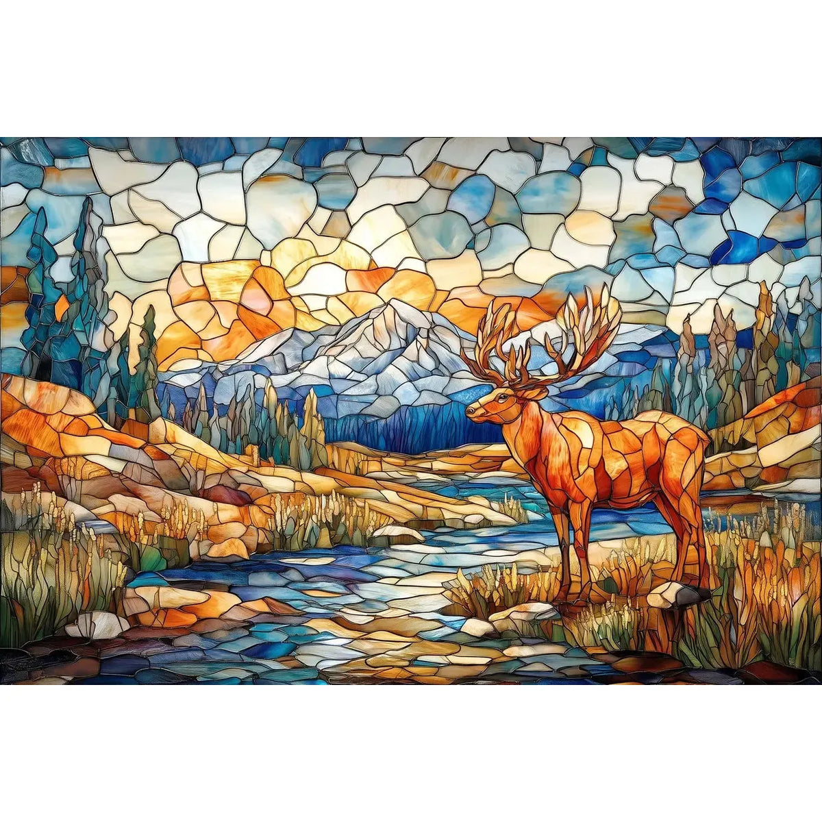 Majestic Moose 1000 Piece Jigsaw Puzzle Trippy