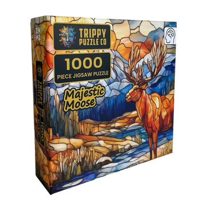 Majestic Moose 1000 Piece Jigsaw Puzzle Trippy