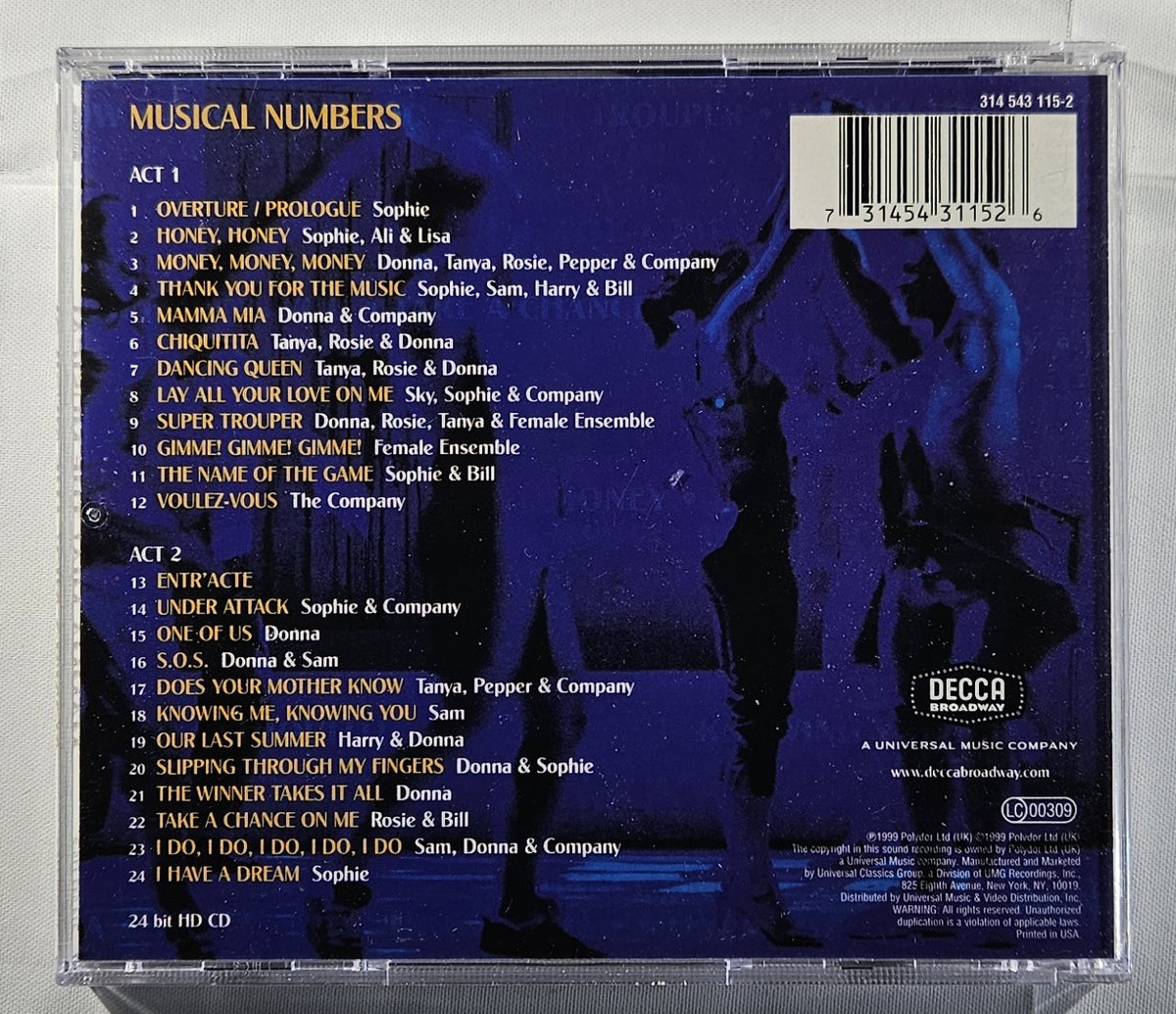 Mamma Mia! - The Musical Based On The Songs Of ABBA (A Decca Broadway Original Cast Album) [2000 Used CD]