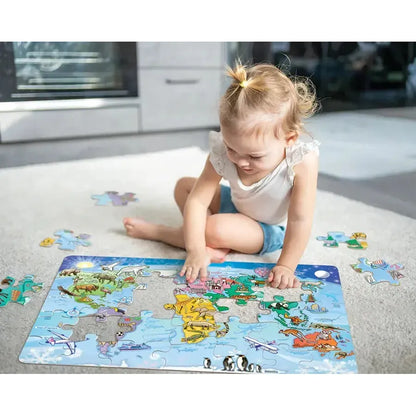 Map of the World 35 Piece Floor Jigsaw Puzzle Cobble Hill
