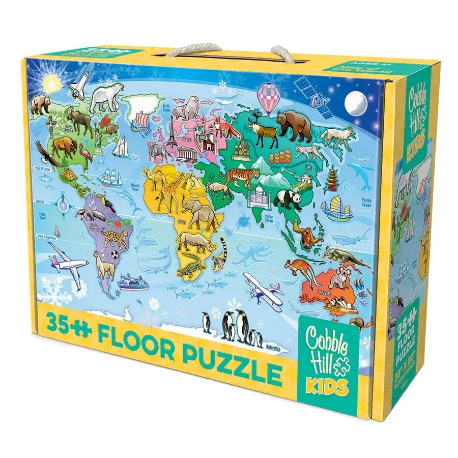 Map of the World 35 Piece Floor Jigsaw Puzzle Cobble Hill