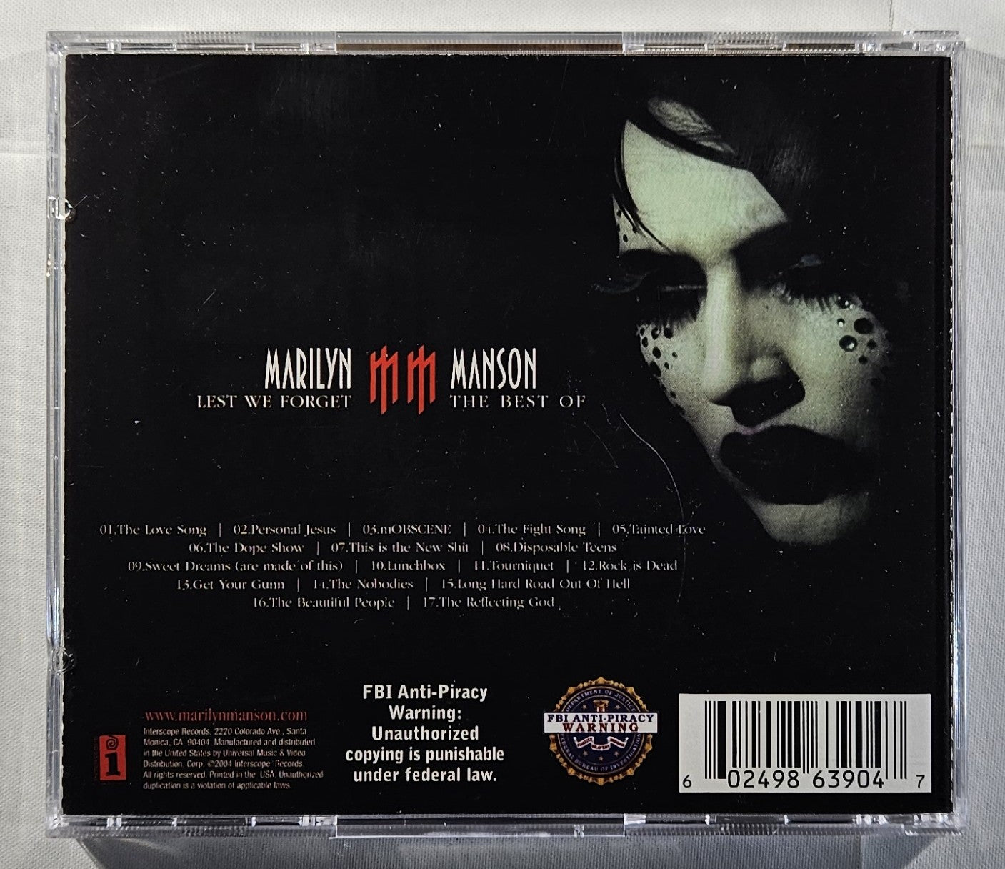 Marilyn Manson - Lest We Forget - The Best Of [2004 Compilation] [Used CD]
