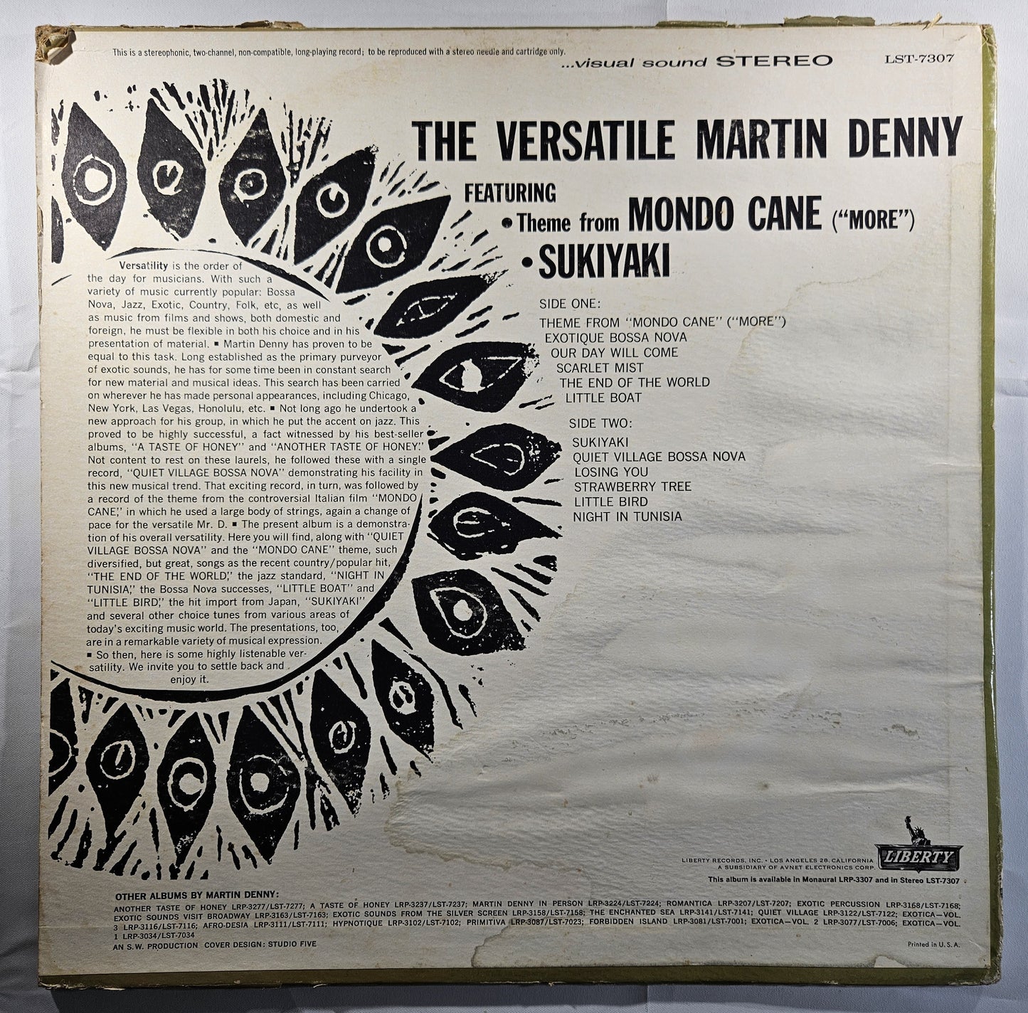 Martin Denny - The Versatile Martin Denny [1963 Used Vinyl Record LP]