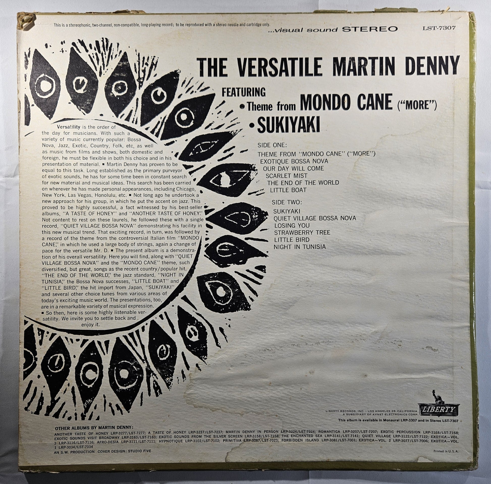 Martin Denny - The Versatile Martin Denny [1963 Used Vinyl Record LP]