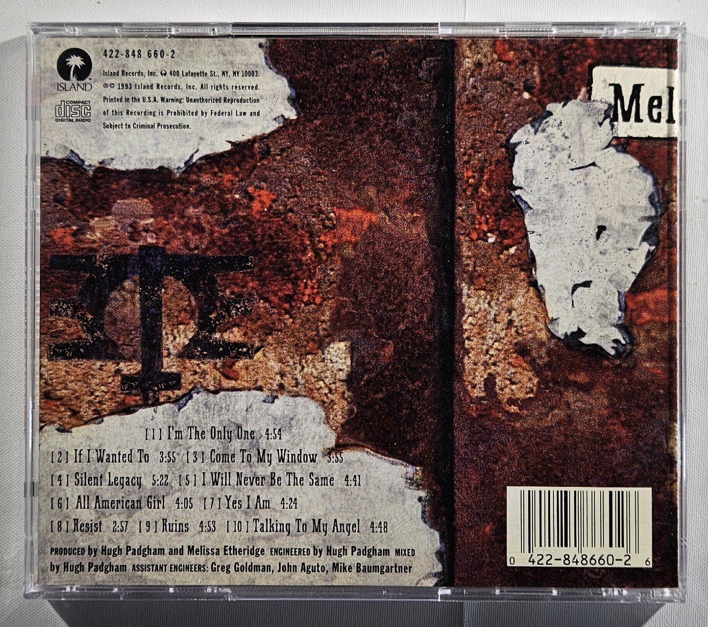 Melissa Etheridge - Yes I Am [1993 Used CD] [B]