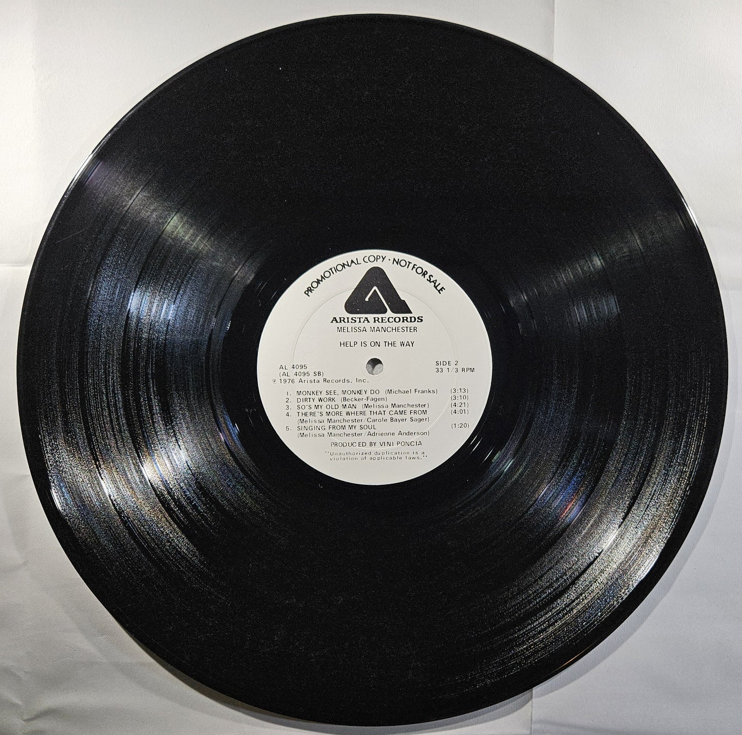 Melissa Manchester - Help Is on the Way [1976 Promo] [Used Vinyl Record LP]