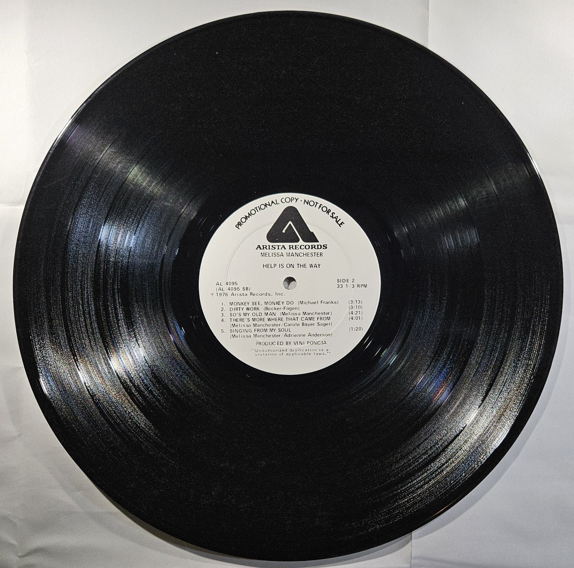 Melissa Manchester - Help Is on the Way [1976 Promo] [Used Vinyl Record LP]