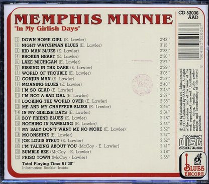 Memphis Minnie - In My Girlish Days [1994 Compilation] [New CD]