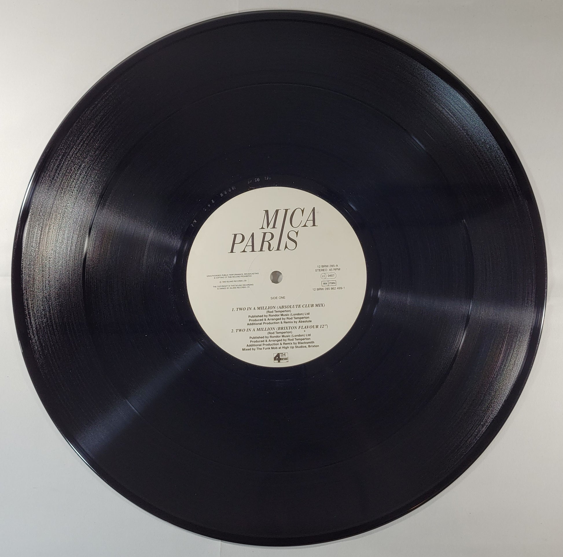 Mica Paris - Two in a Million [1993 Netherlands] [Used Vinyl Record 12" Single]