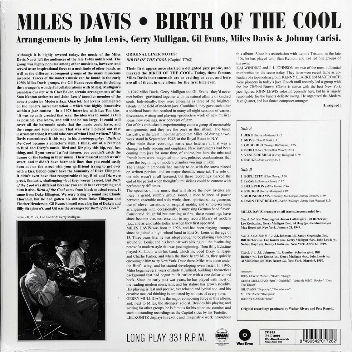 Miles Davis - Birth of the Cool [2014 Compilation Reissue Remastered Limited 180G] [New Vinyl Record LP]