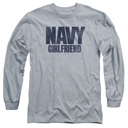 Navy Girlfriend Mens Long Sleeve Shirt Athletic Heather Officially Licensed