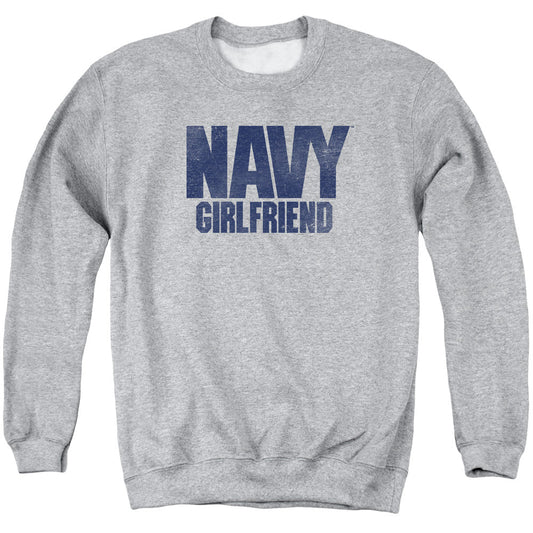 Navy Girlfriend Mens Crewneck Sweatshirt Athletic Heather Officially Licensed