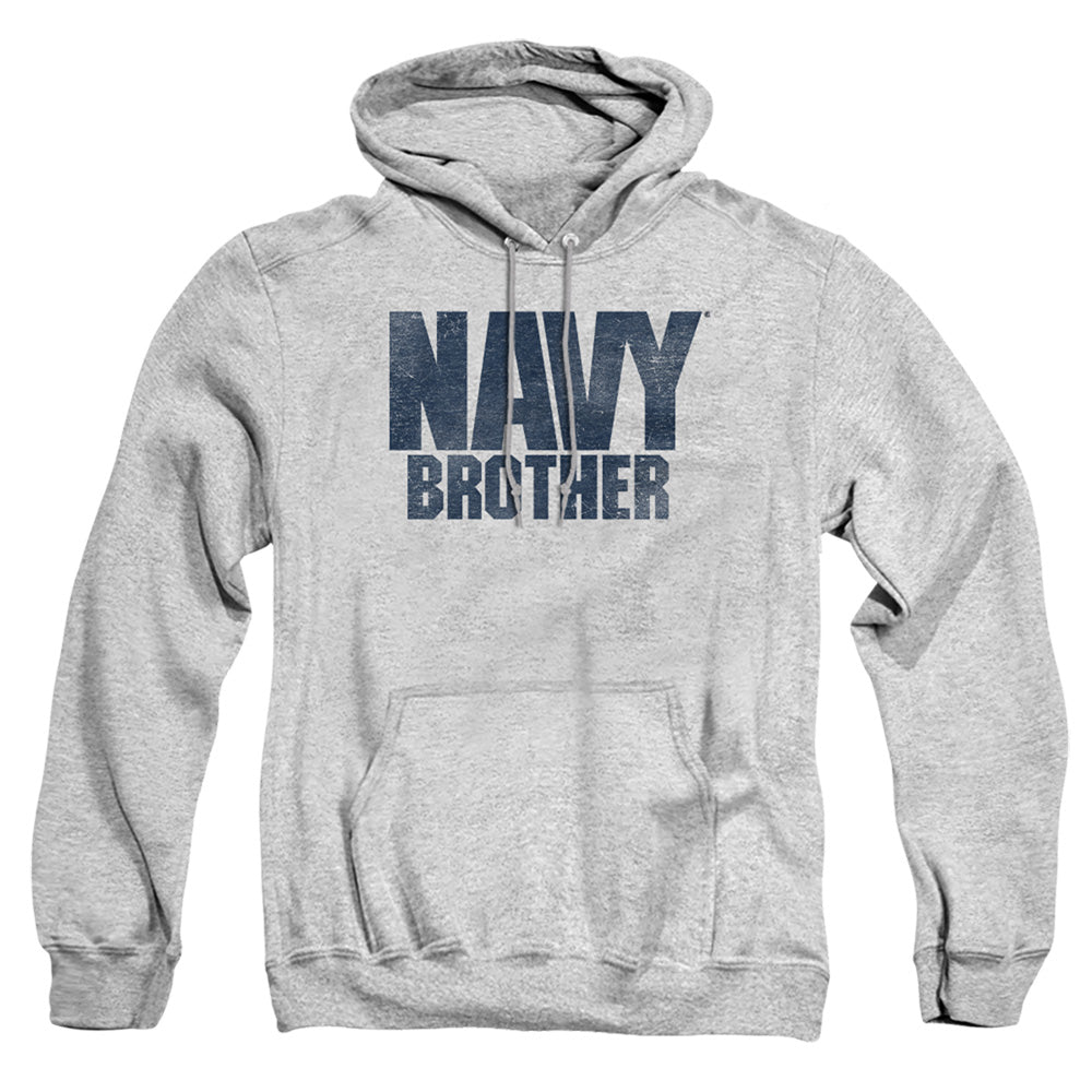 Navy Brother Mens Hoodie Athletic Heather Officially Licensed