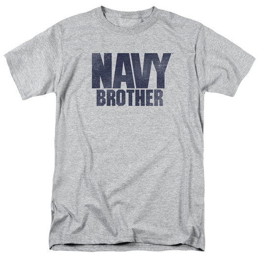 Navy Brother Mens T Shirt Athletic Heather Officially Licensed