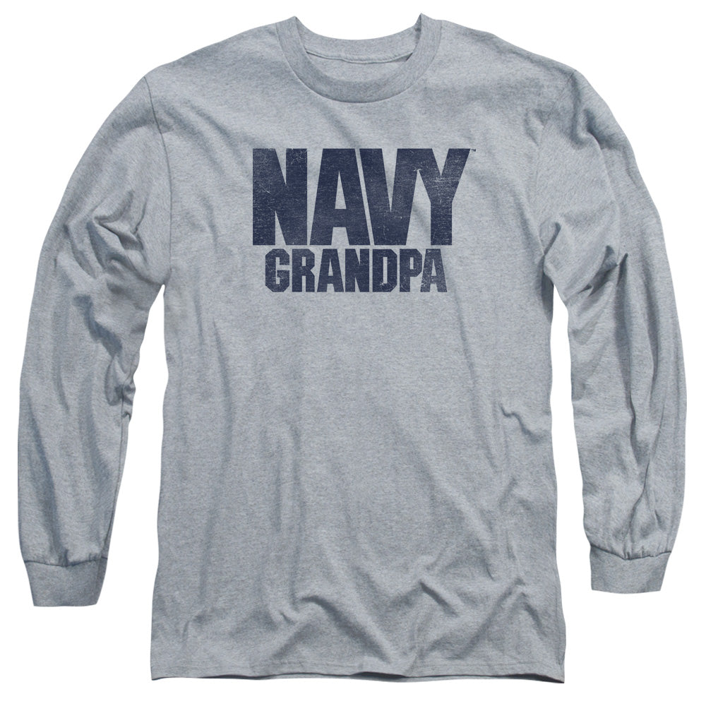 Navy Grandpa Mens Long Sleeve Shirt Athletic Heather Officially Licensed