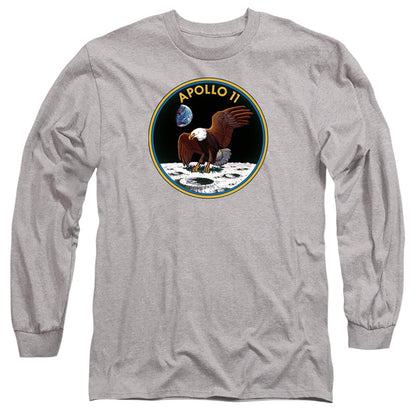 Nasa Apollo 11 Mens Long Sleeve Shirt Athletic Heather Officially Licensed
