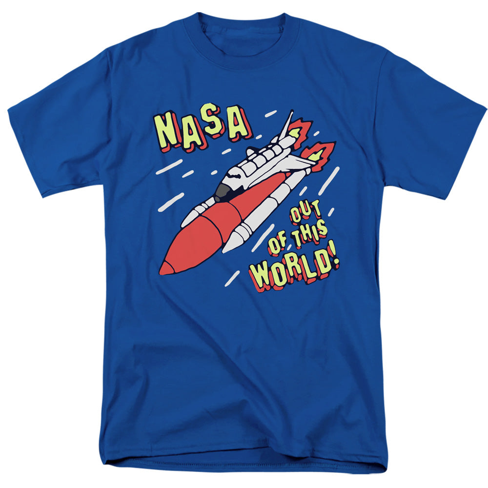 Nasa Out Of This World Mens T Shirt Royal Blue Officially Licensed