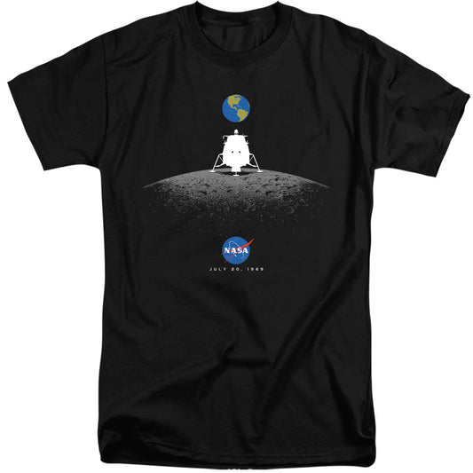 Nasa Moon Landing Simple Mens Tall T Shirt Black Officially Licensed